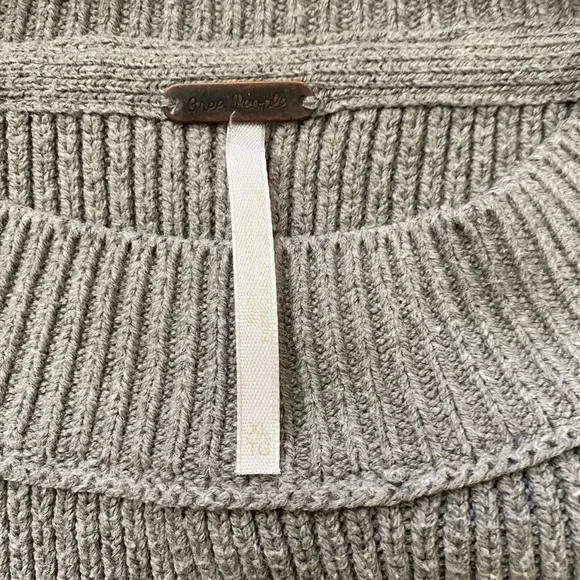 Free People Easy Street Tunic Oversized Sweater Pullover Heather Grey XL - Picture 6 of 10